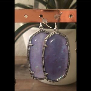 Lavender Kendra Scott Danielle earrings.